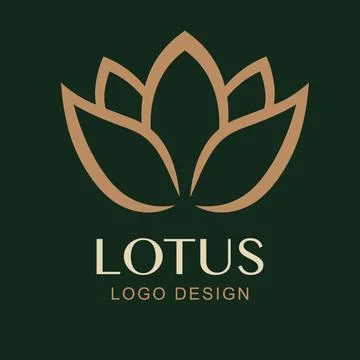Vector Simple Lotus Logo Design. Minimal Luxury Flower Symbol for Spa, Well.. Stockillustratie