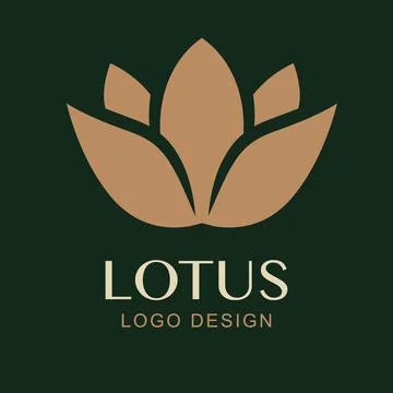 Vector Simple Lotus Logo Design. Minimal Luxury Flower Symbol for Spa, Well.. Stock-Illustration