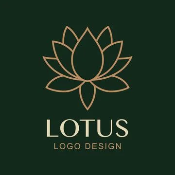 Vector Simple Lotus Logo Design. Minimal Luxury Flower Symbol for Spa, Well.. Stock-Illustration