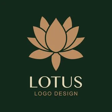 Vector Simple Lotus Logo Design. Minimal Luxury Flower Symbol for Spa, Well.. Stock-Illustration