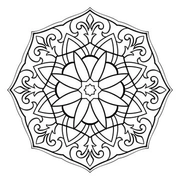 Vector simple mandala. Stock Illustration