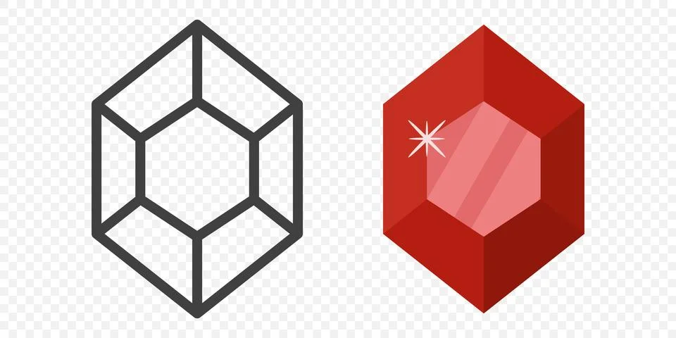 Vector Simple Minimalistic Gemstone Icon. Diamond, Crystal, Rhinestones Closeup 스톡 일러스트