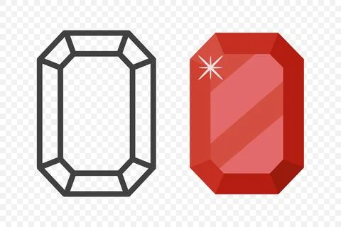 Vector Simple Minimalistic Gemstone Icon. Diamond, Crystal, Rhinestones Closeup イラスト素材