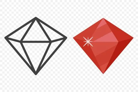 Vector Simple Minimalistic Gemstone Icon. Diamond, Crystal, Rhinestones Closeup イラスト素材