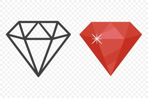 Vector Simple Minimalistic Gemstone Icon. Diamond, Crystal, Rhinestones Closeup イラスト素材