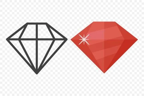 Vector Simple Minimalistic Gemstone Icon. Diamond, Crystal, Rhinestones Closeup Stock Illustration