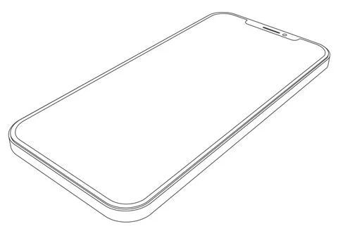 Vector simple modern mobile phone line art Stock Illustration