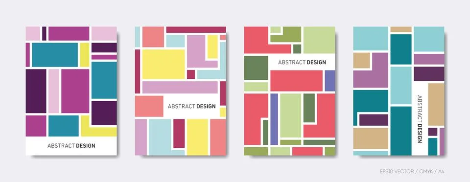 Vector simple mosaic pattern brochure cover set Stock-Illustration