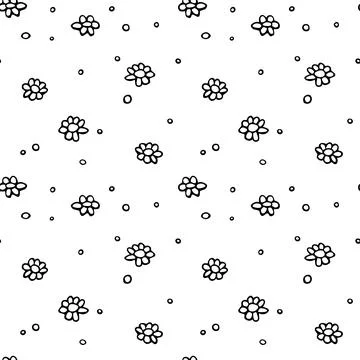 Vector simple primitive floral seamless pattern. Cute endless print with flow 스톡 일러스트