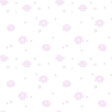 Vector simple primitive floral seamless pattern. Cute endless print with flow 스톡 일러스트