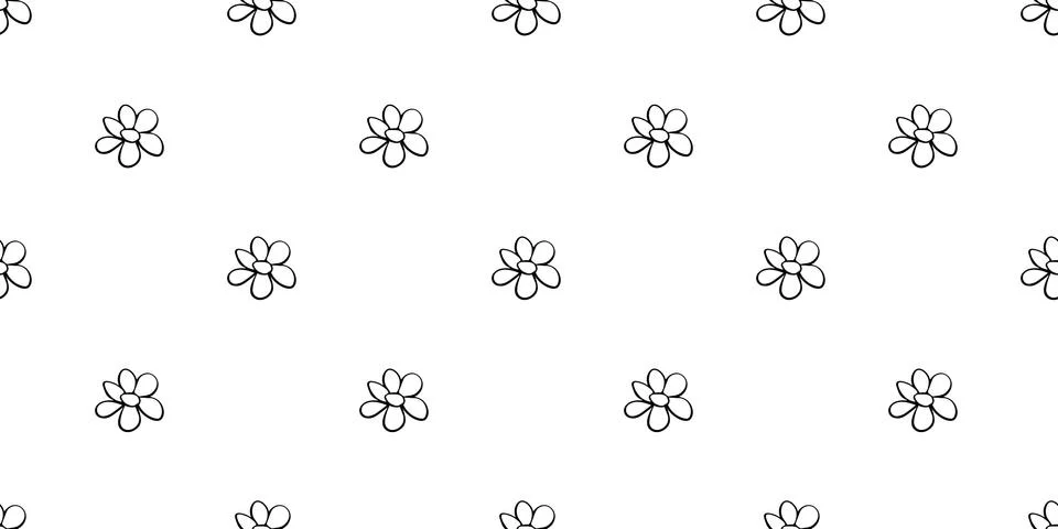 Vector simple primitive floral seamless pattern. Cute endless print with flow 库存插图