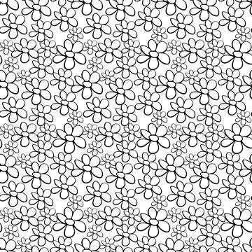 Vector simple primitive floral seamless pattern. Cute endless print with flow Stock Illustration