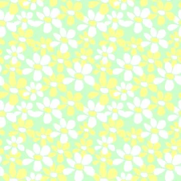 Vector simple primitive floral seamless pattern. Cute endless print with flow Illustrazione stock