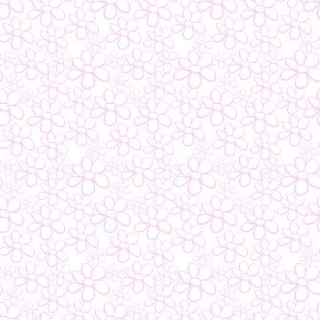 Vector simple primitive floral seamless pattern. Cute endless print with flow 库存插图