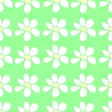 Vector simple primitive floral seamless pattern. Cute endless print with flow 库存插图