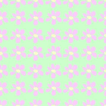 Vector simple primitive floral seamless pattern. Cute endless print with flow Stockillustratie