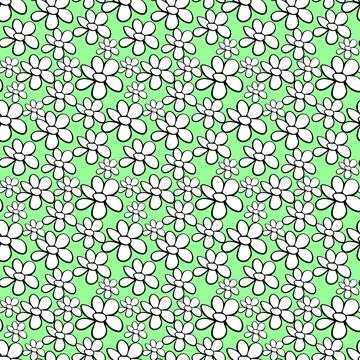 Vector simple primitive floral seamless pattern. Cute endless print with flow Illustrazione stock