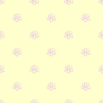 Vector simple primitive floral seamless pattern. Cute endless print with flow Illustrazione stock