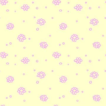 Vector simple primitive floral seamless pattern. Cute endless print with flow Illustrazione stock