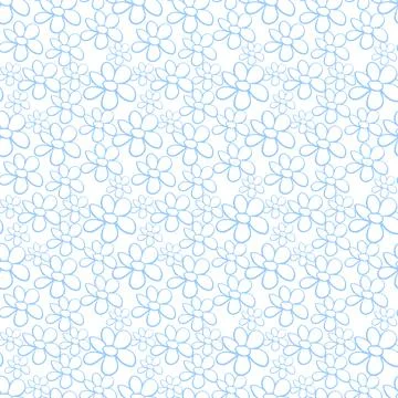 Vector simple primitive floral seamless pattern. Cute endless print with flow 스톡 일러스트