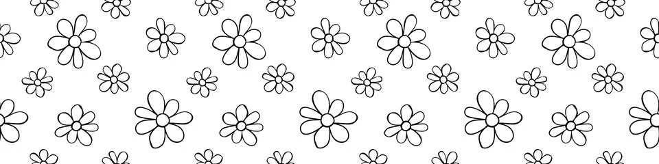Vector simple primitive floral seamless pattern. Cute endless print with flow 스톡 일러스트