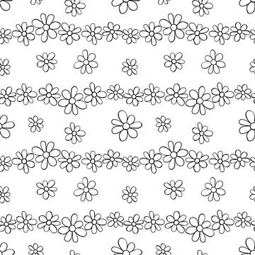Vector simple primitive floral seamless pattern. Cute endless print with flow 스톡 일러스트