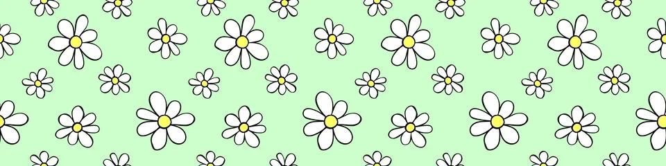 Vector simple primitive floral seamless pattern. Cute endless print with flow Illustrazione stock