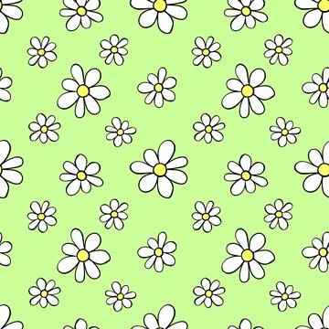 Vector simple primitive floral seamless pattern. Cute endless print with flow 库存插图