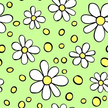Vector simple primitive floral seamless pattern. Cute endless print with flow 库存插图