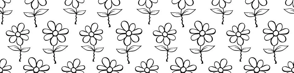 Vector simple primitive floral seamless pattern. Cute endless print with flow Illustrazione stock