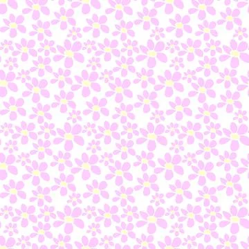 Vector simple primitive floral seamless pattern. Cute endless print with flow 스톡 일러스트