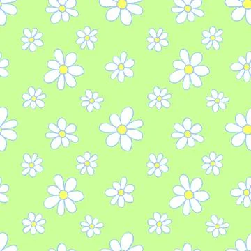 Vector simple primitive floral seamless pattern. Cute endless print with flow Illustrazione stock