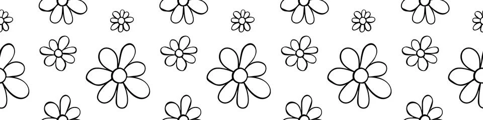 Vector simple primitive floral seamless pattern. Cute endless print with fl.. 库存插图