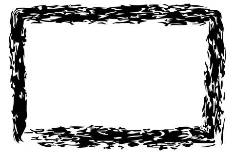 Vector simple rectangle frame from black crayon, at white background 스톡 일러스트