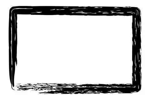 Vector simple rectangle frame from black crayon, at white background Illustrazione stock