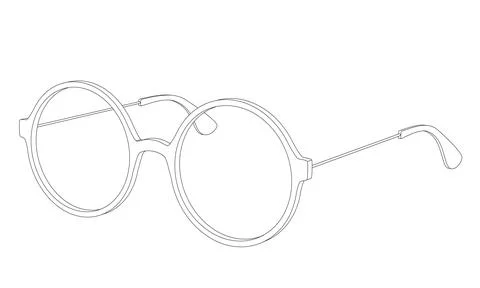 Vector simple round glasses, spectacles Stock-Illustration