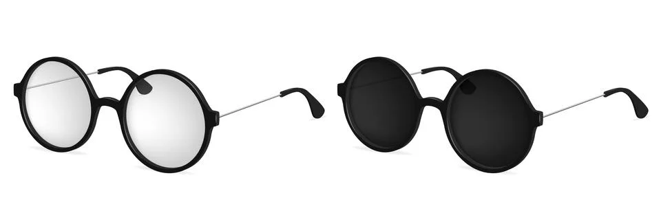 Vector simple round glasses, spectacles for sun and read 스톡 일러스트