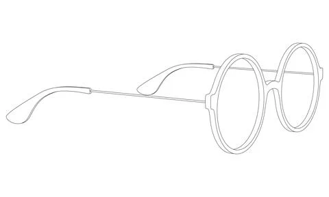 Vector simple round glasses, spectacles Stock Illustration