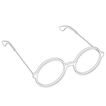 Vector simple round glasses, spectacles 스톡 일러스트