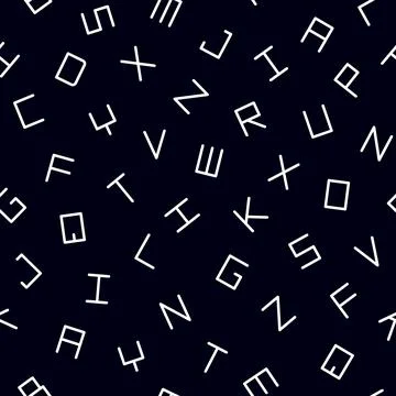 Vector simple seamless alphabet pattern with latin letters. Black and white 库存插图