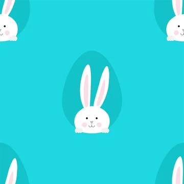 Vector simple seamless blue Easter pattern. Holiday repeatable cartoon イラスト素材