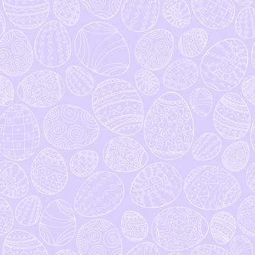 Vector simple seamless Easter eggs pattern - hand drawn design. Holiday Иллюстрация