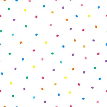 Vector simple seamless pattern with colorful oval shapes. White minimalistic イラスト素材