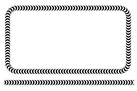 Vector Simple Shape Rectangle and Line Black Frame, Isolated On White Stock Illustration