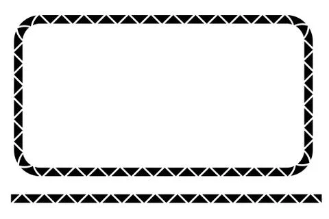 Vector Simple Shape Rectangle and Line Black Frame, Isolated On White Stock Illustration