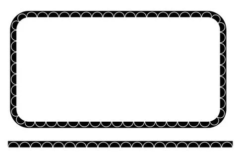 Vector Simple Shape Rectangle and Line Black Frame, Isolated On White Illustrazione stock
