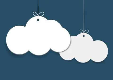 Vector simple shopping tags in shape of clouds 스톡 일러스트