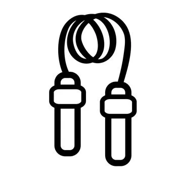 Vector simple Sign jumping or skipping rope isolated on white 스톡 일러스트