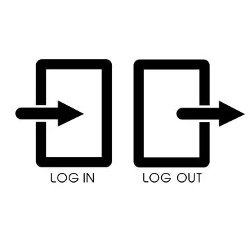 Vector Simple Sign Log in and Out Stock Illustration