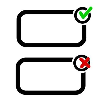 Vector Simple Sign True and False with text placement Illustrazione stock